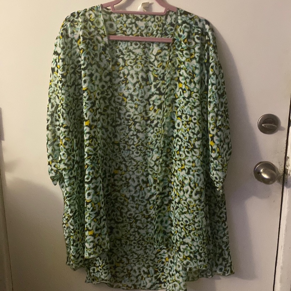 Sheer overlay multicolored abstract cheetah print
